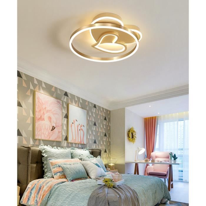 Chambre Enfant Plafonnier LED Design Luminaire Forme de Coeur Rose