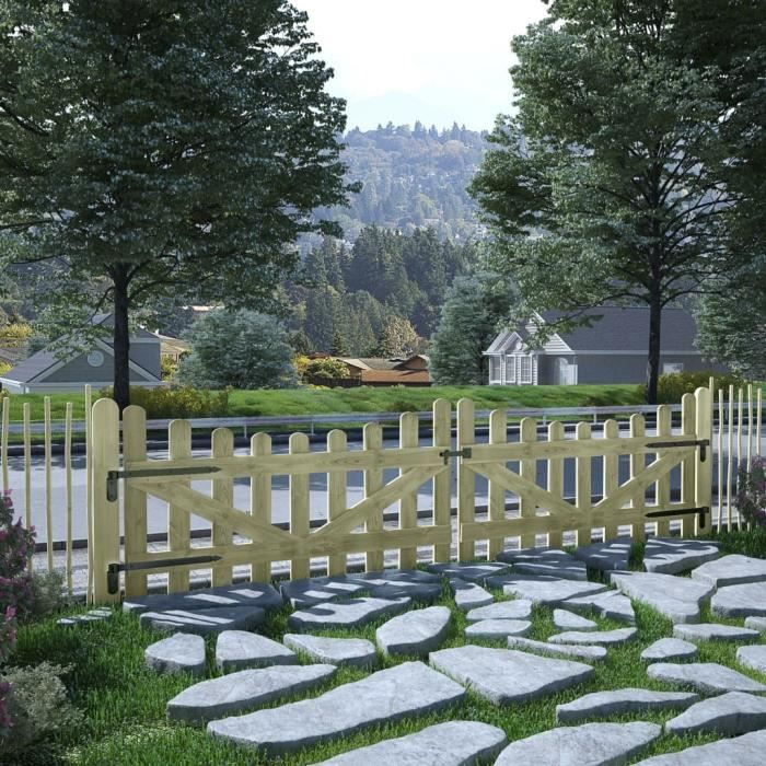 Portillon Grillage Portail De Cloture Porte De Jardins De Jardin 2 Pcs Pin Impregne 150 X 80 Cm Achat Vente Portail Portillon Portillon Grillage Portail De Cdiscount