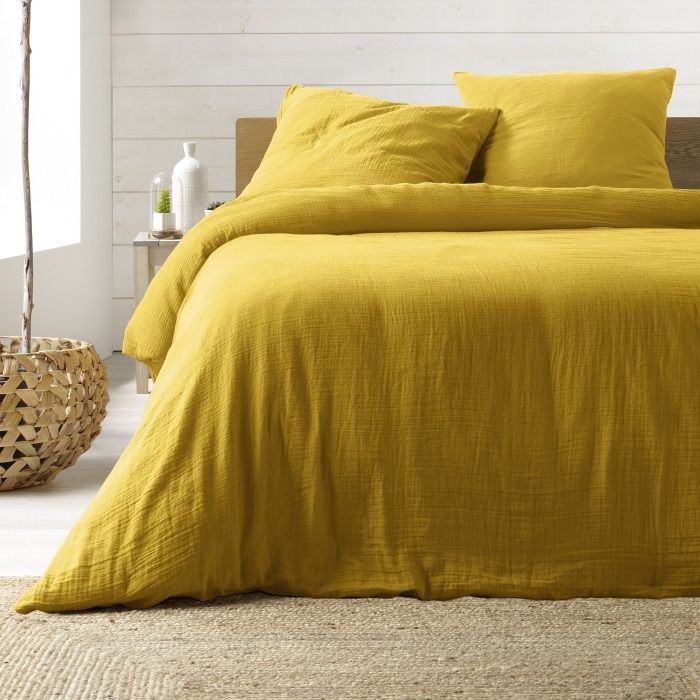 Parure De Lit 3 Pièces  angelia  220x240cm Jaune - Paris Prix