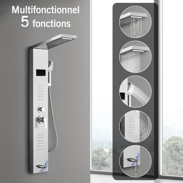 Colonne De Douche Thermostatique Hydromassante Inox Panneau De Douche