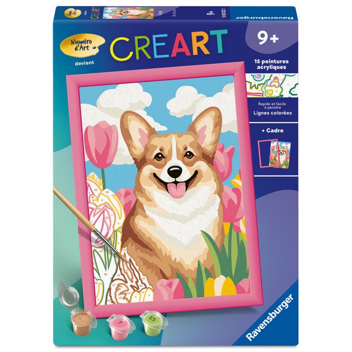 Kit De Peinture Par Numéros Ravensburger 12023222 – Corgi