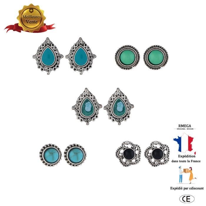 RMEGA Luxe Parure Bijoux Pour La Femme Parure Boucle d’Oreille Personnalité Cadeau pour Mariage - Ajustable