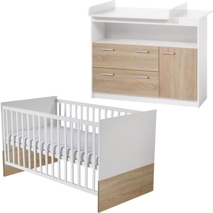 Roba Chambre Bebe Duo Gabriella Lit 70x140 Cm Commode A Langer Bicolore Cdiscount Puericulture Eveil Bebe