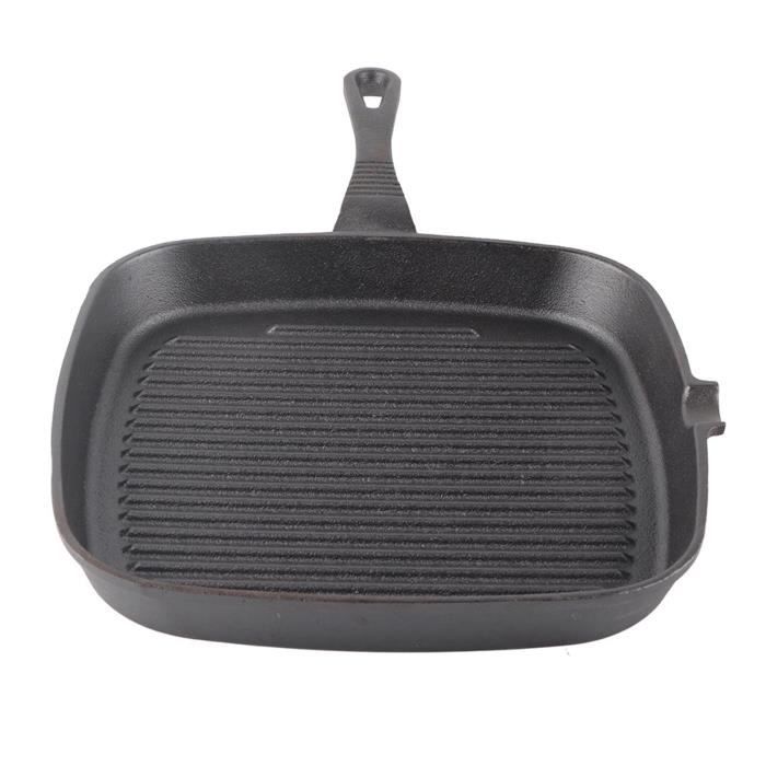 Poêle à griller plate en fonte pré-culottée 35 cm - Maghreb Market