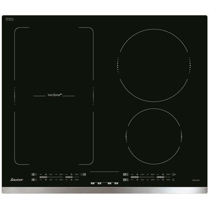 Sauter SPI4664X Table de cuisson à induction 4 plaques de cuisson Niche largeur : 56 cm profondeur : 49 cm avec garnitures en acier inoxydable - vue 2