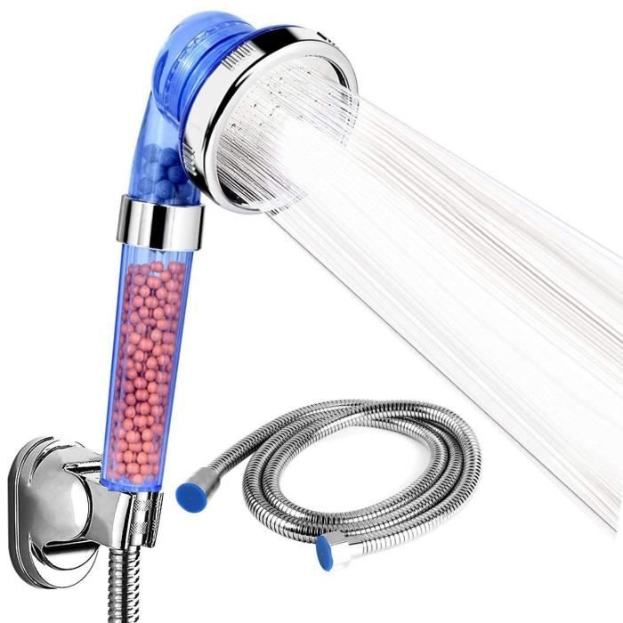 Etmury Douchette Universel Pommes de Douche Composants 3-Mode Ionique Filtre Chlore Premium Douche /à main Haute Pression Economie dEau Pulv/érisateur de Douche pour un sentiment de spa-Bleu