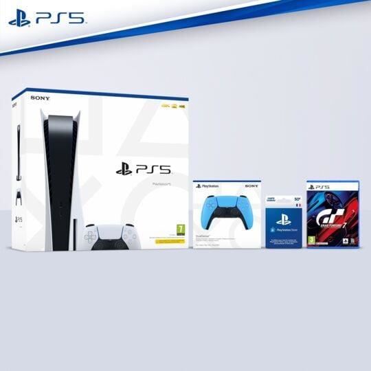 Pack console PS5 standard + jeu PS5 GT7 + PSN 50 + Dualsense Bleu -  Cdiscount Jeux vidéo