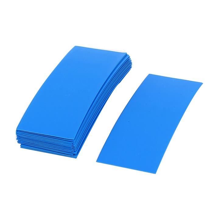 Tube Thermorétractable PVC 110mm Largeur à Plat - 2 Mètres Bleu - Pour Isolation 18650, Câbles - Température Rétrécissement 80°C
