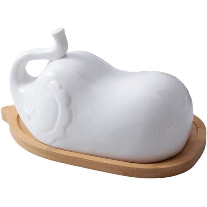 JSHKY Beurrier En Relief Pour 0,5 Kg De Beurre Canadien, Grand Beurrier En Porcelaine Pour Une Livre Entière De Beurre, Stockage Du Beurre Pour Comptoir, Porte- Beurre, CA, (couleur : Blanc