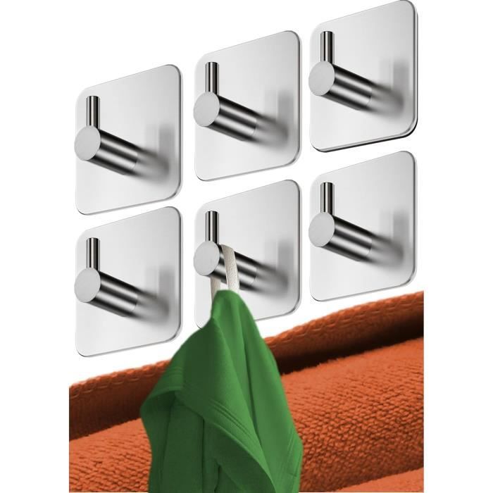 Rangement Serviettes Cuisine Lot De 4 Crochets Serviettes Sans Perçage - Acier Inoxydable - Adhésif Puissant 5kg - 7.8x5cm Torchons De Cuisine