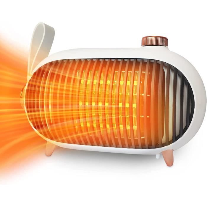 Aofesel Chauffage D'Appoint Électrique 1500W PTC Avec Effet Flamme 3D - Radiateur Soufflant Portable, Minuterie, ECO, Pour Chambre Et Bureau