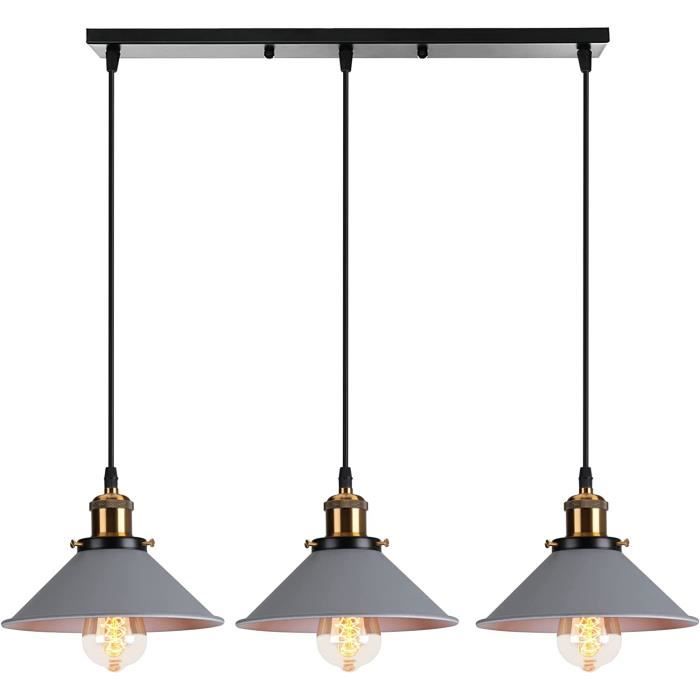 PETITES ECREVISSES Hängeleuchte Vintage - Industrielle Deckenlampe Quadratisch, E27, Grün | Für Wohnzimmer, Küche, Café