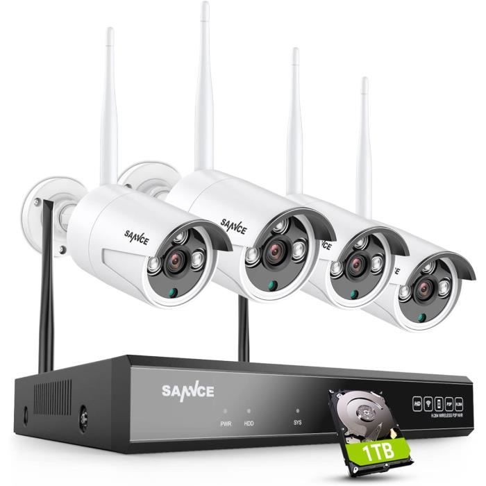 Caméra WiFi Intérieur/extérieur 1080p - Vision Nocturne, Grand Angle 160°, Installation Facile - Lot De 3