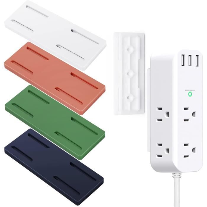 Lot De 5 Supports Adhésifs Magnétiques Muraux - Pour Télécommandes, Multiprises, Brosse à Dents, Sans Perçage, Blanc