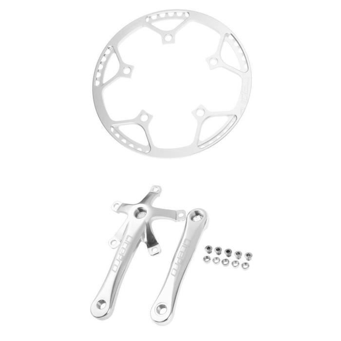 Manivelle Vélo Route Hopbucan 46T Simple Vitesse 170mm - Crankset Creux Dent Plate