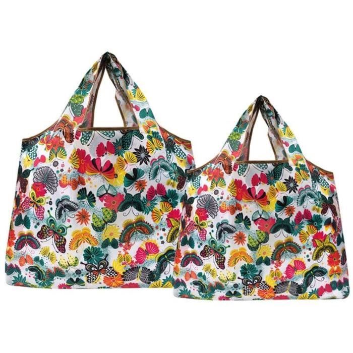 2 pièces Grand Sac à Provisions Pliable Sac de Courses