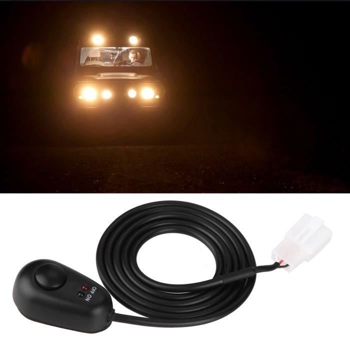 Câble Allume-cigare 12V/24V 2m Pour Glacière électrique - Avec Interrupteur Bouton-poussoir, Fusible 10A, Compatible Mobicool, Alpicool, Etc.