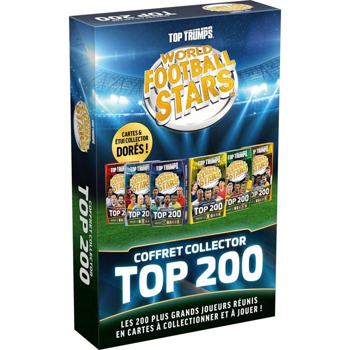 Top Trumps World Football Stars TOP 200 - Pack collector - Jeu de société - WINNING MOVES - 1 joueur ou plus - Dès 6 ans