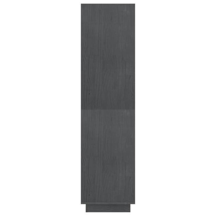 fhe - meubles - bibliothèque/séparateur de pièce gris 80x35x135 cm pin massif - dx1158