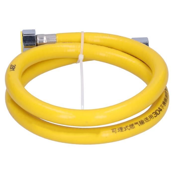 Tuyau Flexible Gaz Acier Inoxydable 304 - 1 Mètre Avec Raccords - Pour Cuisinière Gaz, Chauffe-eau - Installation Facile