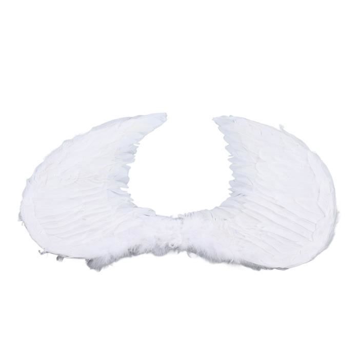 Gupgi Femmes Ailes Angel Couleur Unie Ailes en Plumes Accessoires de Costume de Cosplay Fantaisie Accessoires de Fête à Thème Halloween