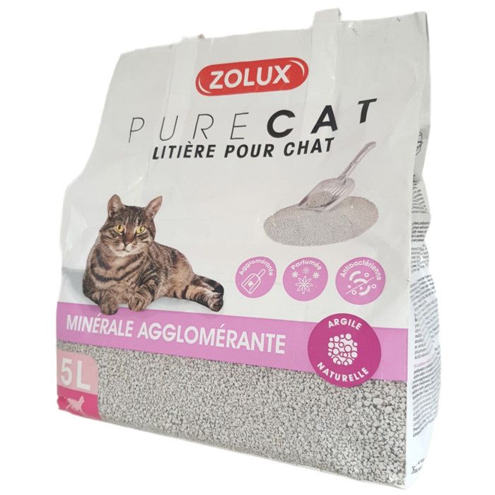 Litière minérale agglomérante parfumé 5 Litres soit 4.34 kg pour chat - zolux Litière minérale agglomérante parfumé 5 Litres soit 4.34 kg pour chat - zolux