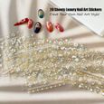 20 Feuilles 3D Nail Art Stickers, Or Métallique Autocollant Ongle Design De Luxe Auto-Adhésif Avec Diamants Pour Maison Salon Diy Na-1
