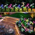 Lampes solaires d'extérieur avec 4 fleurs de lys, étanches IP65, réglables, pour jardin, chemin de terre, décor paysager-1