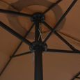 Parasol d'extérieur double toit et poteau en aluminium - Taupe - 460 x 270 cm-1