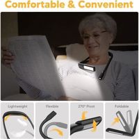 Lampe De Lecture Rechargeable Pour Le Cou - 3 Températures Couleur, Luminosité Réglable - LED, Autonomie 30h - Pour Camping, Tricot