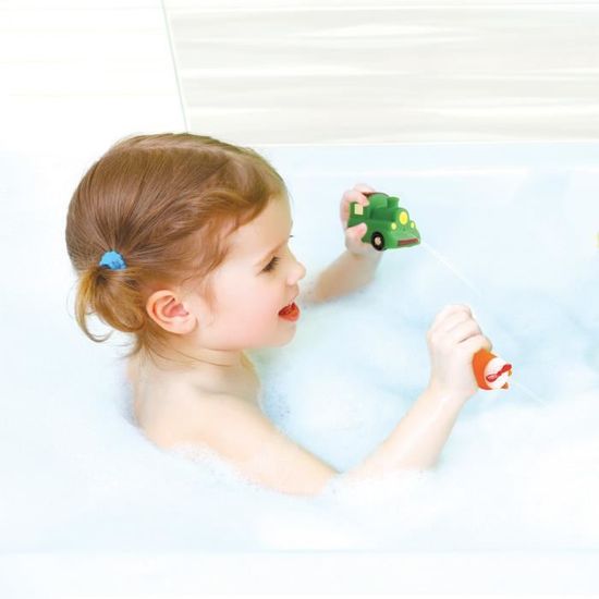 LUDI – Lot De 4 Aspergeurs De Bain – Véhicules (voiture, Avion, Scooter, Locomotive) – Dès 10 Mois – PVC Souple