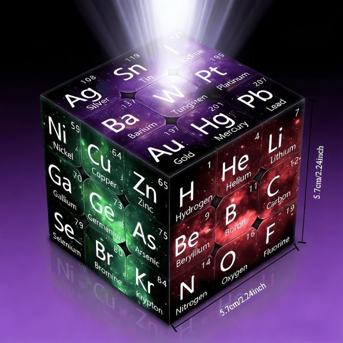 Speed Cube Magique, Stickerless Cube Magique 3x3, Tableau Périodique Chimique Cube de Vitesse, Jeu de Puzzle pour Enfants Adultes - Jeux - Jouets