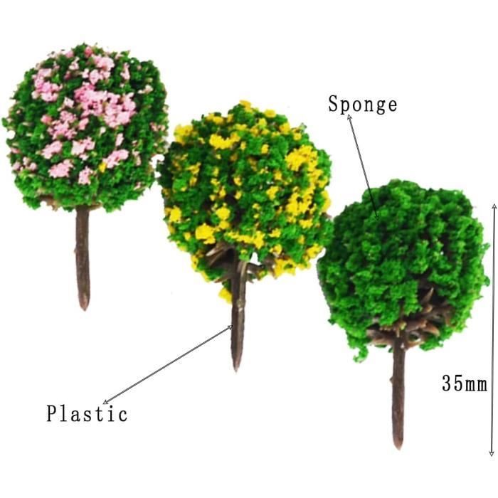 Lot 36 Arbres Miniatures – Plastique 3-12 Cm, Modèles Paysage, Train, Diorama, Gâteau, Mixte Avec Animaux, Pour Bricolage Enfants