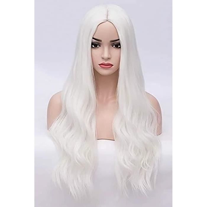 Perruque hot sale blanche longue