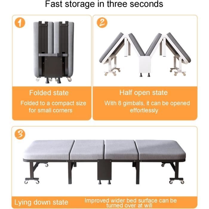 Sportneer Lit De Camping Pliable – 5 Positions Inclinables, Charge 204kg, Matelas Épais 5cm !