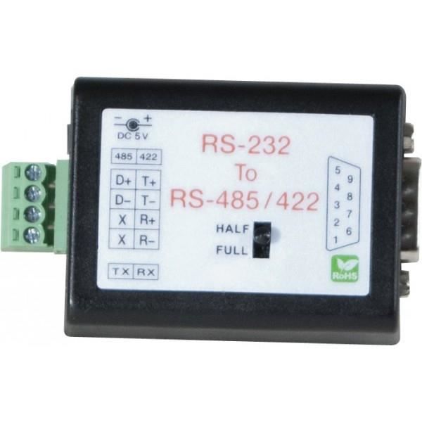 Adaptateur RS232 Vers RS485/RS422 - DB9 Mâle Vers Bornier - Convertisseur Industriel Jaune - Double Verrouillage