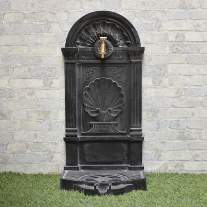 Fontaine de jardin - CHEMIN DE CAMPAGNE - Résine noire - 42 x 32 x