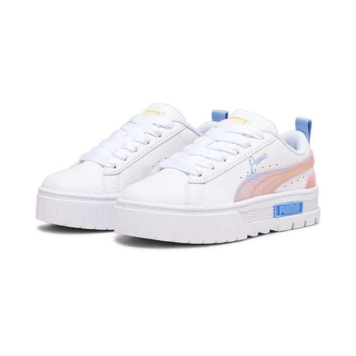 Baskets fille Puma Mayze Sweater Wthr white blissful blue peach