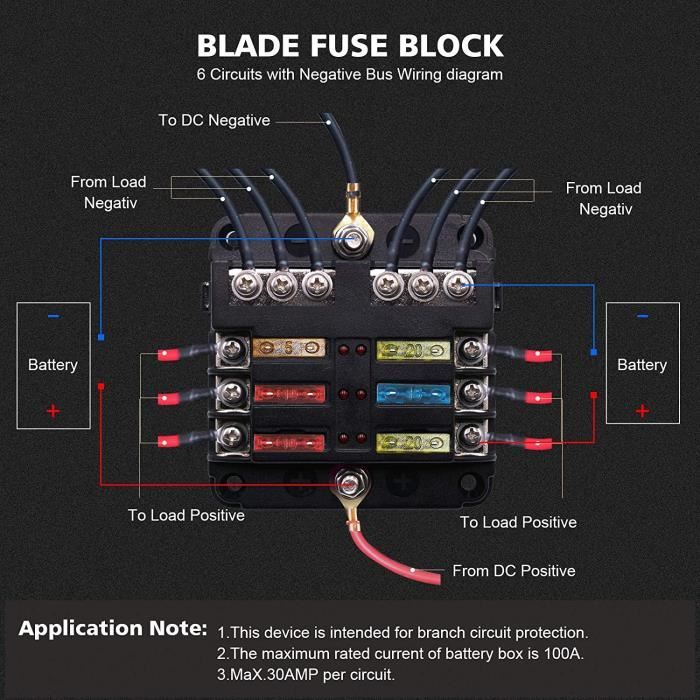 Boîte à Fusibles 12V/24V Avec 6 Circuits Pour Voiture, Camion, Bateau : Organisation Et Sécurité Maximales
