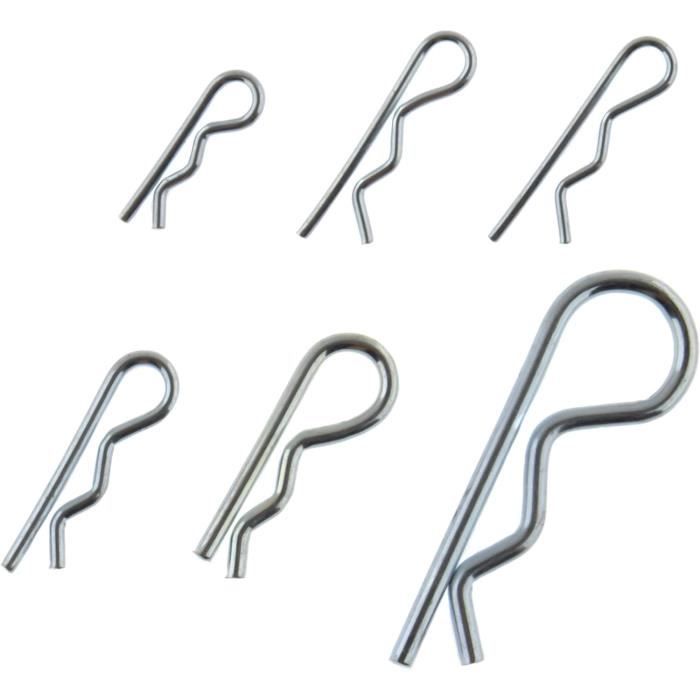 Lot De 210 Pièces : Goupilles à Ressort Et Goupilles Fendues R-Clips - Acier Inoxydable