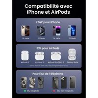 UGREEN MagFlow Chargeur Induction 2-en-1 15W MagSafe – Charge Rapide & Pliable Pour IPhone + AirPods