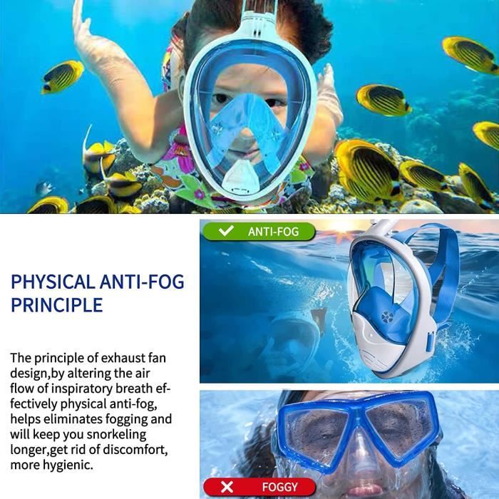 Masque de plongée,masque intégral de plongée sous-marine pour jeunes