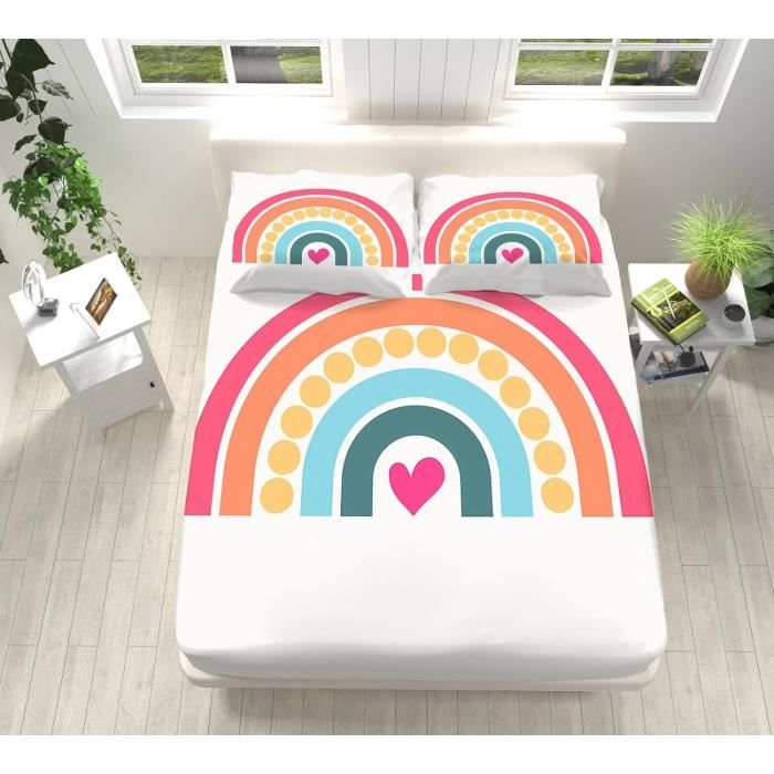 Drap Housse 180X200 Monde Marin De Dessin Animé Imprimé Housse De