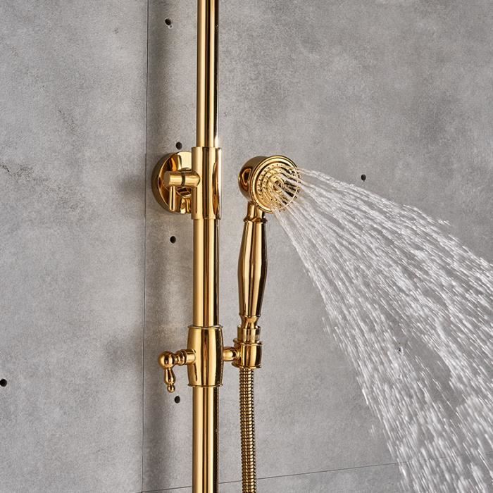 Ensemble de robinets de douche dorés Mélangeur douche mural or ultra-fin  pour douche - Cdiscount Bricolage