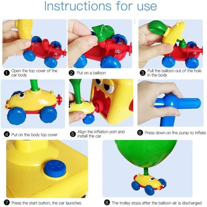 TMISHION Tour de lancement de ballon Inertie Air Power Balloon Car Balloon Launcher Tower Toy