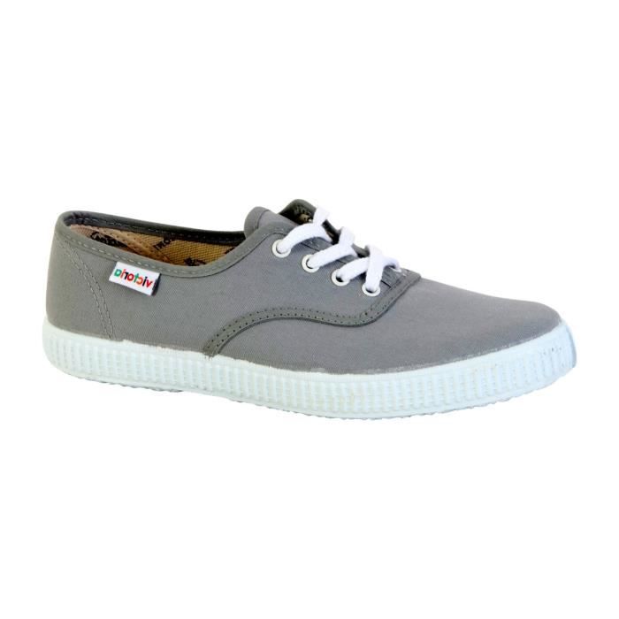 Baskets Victoria VICTORIA Version Basse Gris Lacets Plat