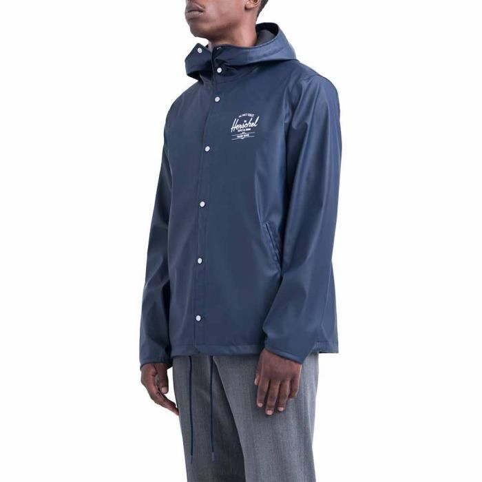 Extensible Coach Veste Herschel Forecast Hooded Coach - Homme - Bleu - Tissu extensible ...