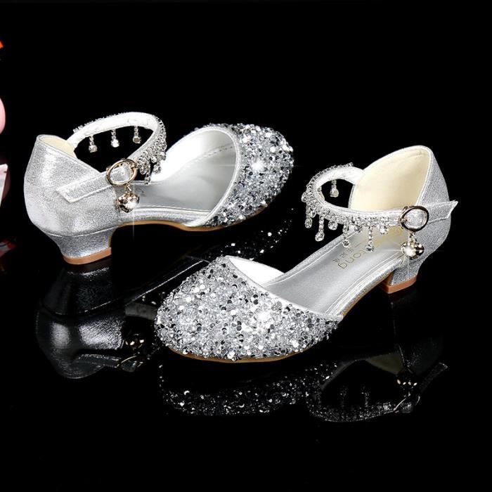 Sandale Chaussure Mariage Enfant Fille Ballerines à Talon Enfant Fille Chaussures De Princesse Pour
