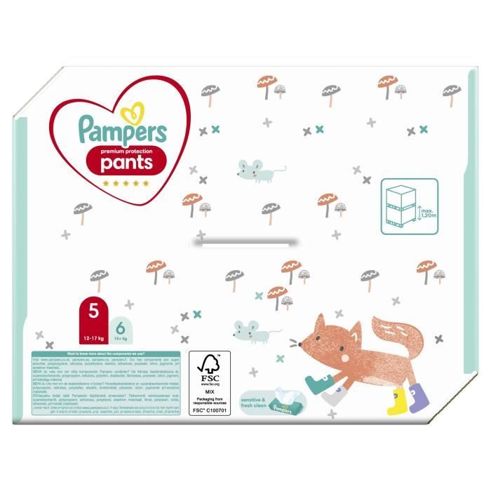 Couches-culottes PAMPERS Premium Protection Pants - Taille 5 - 62