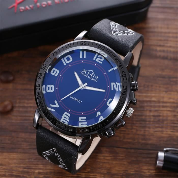 Coffret montre homme ceinture des lunettes de soleil porte-clés cadeaux de Noël Noir,Bleu, - Achat/vente pack montre Homme Adulte Bleu - Soldes